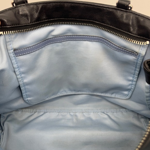 Coach Hamptons Weekend Perforated Tote Black Cream Leather Large Shoulder Bag - Picture 15 of 16